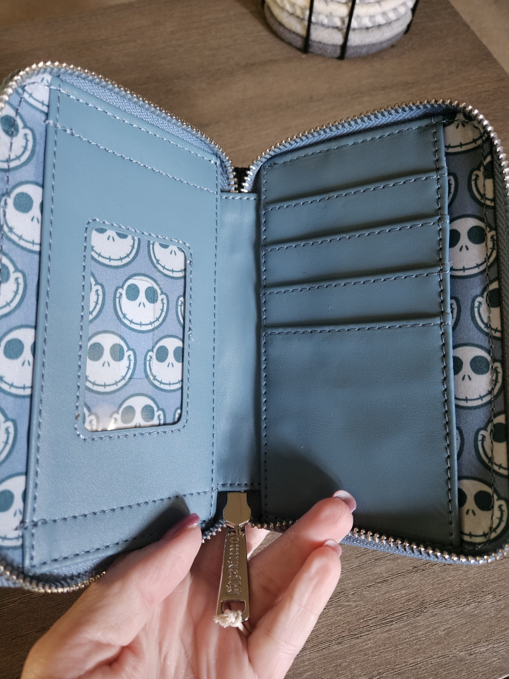 Disney Loungefly Tim Burton The Nightmare Before Christmas Blue Zip Wallet - Picture 4 of 5